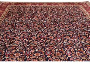 Tappeto Mashad Floreale Blu Scuro Rosso 296x394 Cm