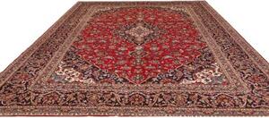 Tappeto Ardakan Medaglione Floreale Rosso Blu Scuro 303x393 Cm