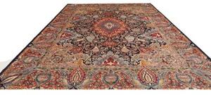 Tappeto Kashamr Zirkhaki Medaglione Floreale Blu Notte Rosso Mattone 303x388 Cm