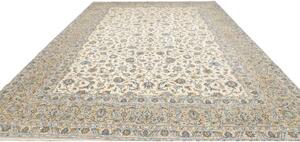 Tappeto Kashan Floreale Avorio Blu 307x400 Cm