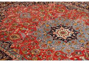 Tappeto Shahreza Medaglione Floreale Rosso Blu Scuro 200x300 Cm