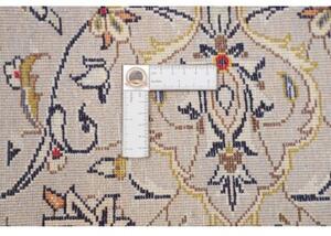 Tappeto Kashan Medaglione Floreale Avorio Blu 202x290 Cm