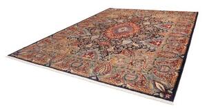Tappeto Kashamr Zirkhaki Medaglione Floreale Blu Notte Rosso Mattone 303x388 Cm