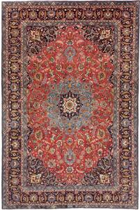 Tappeto Shahreza Medaglione Floreale Rosso Blu Scuro 200x300 Cm