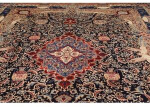 Tappeto Kashamr Zirkhaki Medaglione Floreale Blu Scuro Beige 300x405 Cm