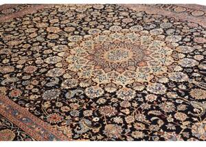 Tappeto Kashmar Medaglione Floreale Nero Beige 298x405 Cm