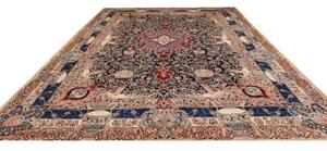 Tappeto Kashamr Zirkhaki Medaglione Floreale Blu Scuro Beige 300x405 Cm