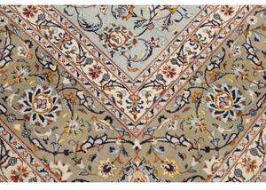 Tappeto Kashan Floreale Azzurro Polvere Verde Oliva 312x425 Cm