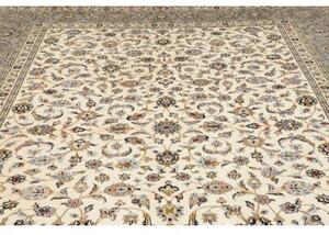 Tappeto Kashan Floreale Avorio Grigio 260x354 Cm