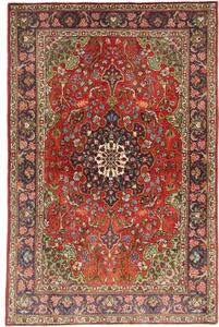 Tappeto Tabriz 40 Raj Medaglione Floreale Rosso Blu 97x145 Cm