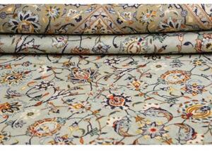 Tappeto Kashan Floreale Azzurro Polvere Verde Oliva 312x425 Cm
