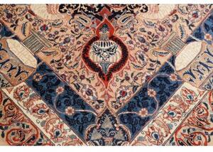 Tappeto Kashamr Zirkhaki Medaglione Floreale Blu Scuro Beige 300x405 Cm