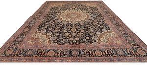 Tappeto Kashmar Medaglione Floreale Nero Beige 298x405 Cm