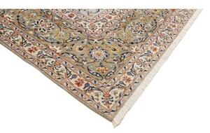 Tappeto Kashan Floreale Azzurro Polvere Verde Oliva 312x425 Cm