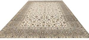 Tappeto Kashan Floreale Avorio Grigio 260x354 Cm