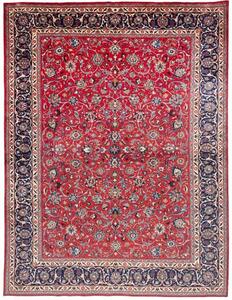Tappeto Mashad Floreale Rosso Blu Scuro 300x390 Cm