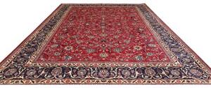 Tappeto Mashad Floreale Rosso Blu Scuro 300x390 Cm
