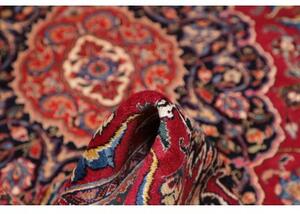 Tappeto Mashad Medaglione Floreale Rosso Blu Scuro 295x385 Cm