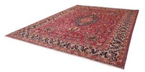 Tappeto Mashad Medaglione Floreale Rosso Blu Scuro 295x385 Cm