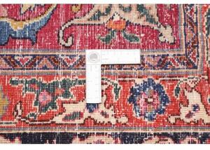 Tappeto Mashad Medaglione Floreale Rosso Blu Scuro 295x385 Cm