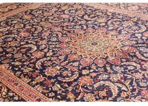 Tappeto Kashmar Medaglione Floreale Blu Scuro Beige 300x400 Cm