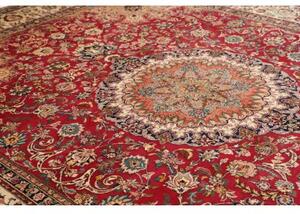 Tappeto Tabriz Medaglione Floreale Rosso Avorio 315x415 Cm