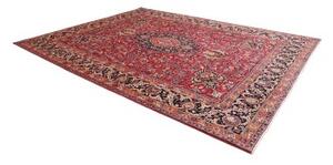 Tappeto Mashad Medaglione Floreale Rosso Blu Scuro 295x385 Cm