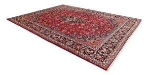 Tappeto Mashad Medaglione Floreale Rosso Blu Scuro 295x395 Cm