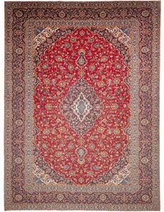 Tappeto Ardakan Medaglione Floreale Rosso Blu Scuro 310x418 Cm
