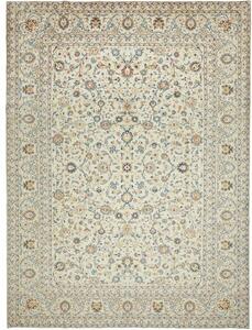 Tappeto Kashan Floreale Avorio Blu 305x405 Cm