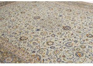 Tappeto Kashan Floreale Verde Chiaro Avorio 308x410 Cm
