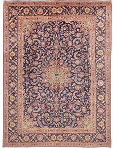 Tappeto Kashmar Medaglione Floreale Blu Scuro Beige 300x400 Cm