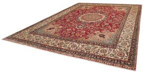 Tappeto Tabriz Medaglione Floreale Rosso Avorio 315x415 Cm