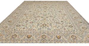 Tappeto Kashan Floreale Avorio Blu 305x405 Cm