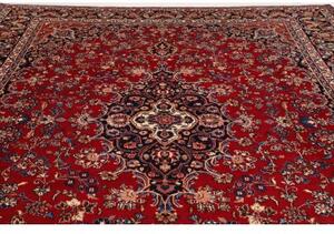 Tappeto Mashad Medaglione Floreale Rosso Blu Scuro 295x395 Cm