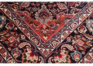 Tappeto Mashad Medaglione Floreale Rosso Blu Scuro 295x395 Cm