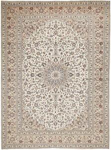 Tappeto Kashan Medaglione Floreale Avorio Blu Scuro 300x400 Cm