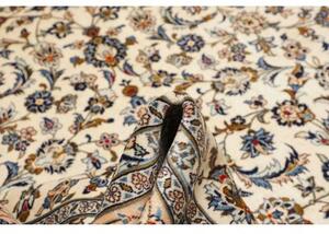 Tappeto Kashan Floreale Avorio Blu Cobalto 305x410 Cm