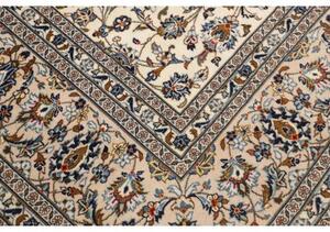Tappeto Kashan Floreale Avorio Blu Scuro 305x395 Cm