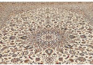 Tappeto Kashan Medaglione Floreale Avorio Blu Scuro 300x400 Cm