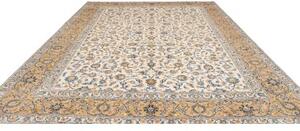 Tappeto Kashan Floreale Avorio Blu 300x393 Cm