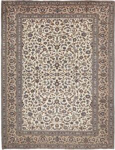 Tappeto Kashan Floreale Avorio Blu Scuro 305x395 Cm