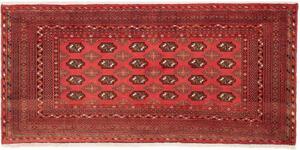 Tappeto Torkaman Geometrico Rosso Mattone Nero 140x67 Cm