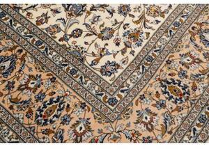 Tappeto Kashan Floreale Avorio Blu Cobalto 305x410 Cm