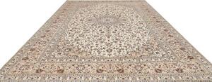 Tappeto Kashan Medaglione Floreale Avorio Blu Scuro 300x400 Cm
