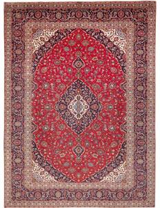 Tappeto Ardakan Medaglione Floreale Rosso Blu Scuro 295x400 Cm