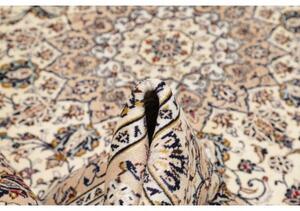 Tappeto Kashan Medaglione Floreale Avorio Blu Scuro 300x400 Cm