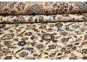 Tappeto Kashan Floreale Avorio Blu Cobalto 305x410 Cm