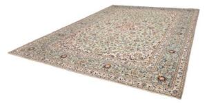 Tappeto Kashan Fine Medaglione Floreale Verde Menta Avorio 300x408 Cm