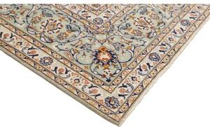 Tappeto Kashan Fine Medaglione Floreale Verde Menta Avorio 300x408 Cm